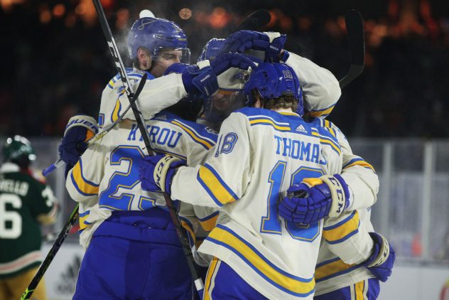 NHL Public Relations on X: Jordan Kyrou (2-2—4) has four points through  two periods for the @StLouisBlues, already the highest point total by any  player in an NHL outdoor game. #WinterClassic #NHLStats